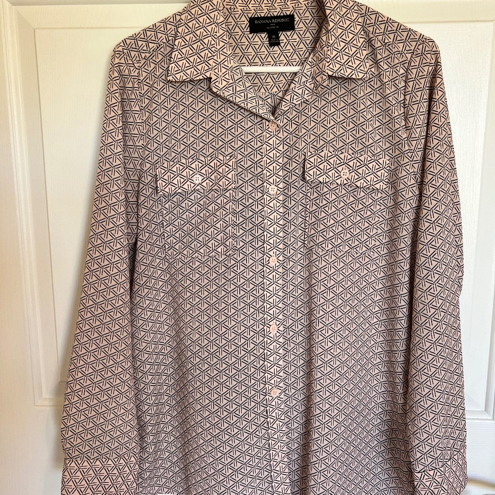 Pink and black button up shirt